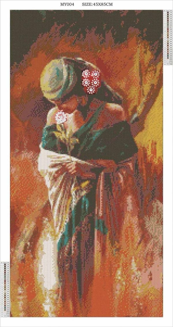 Diamantbroderi Vacker zigenare 45x85 cm