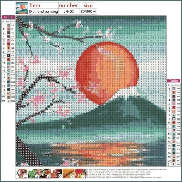 Diamantbroderi Japan 30x30 cm