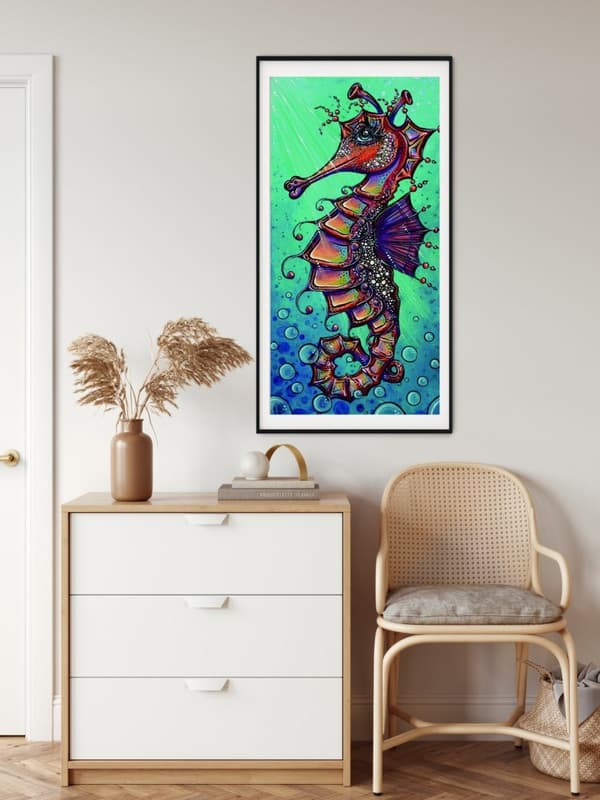 Timanttikirjonta Arvokas merihevonen 45x85 cm