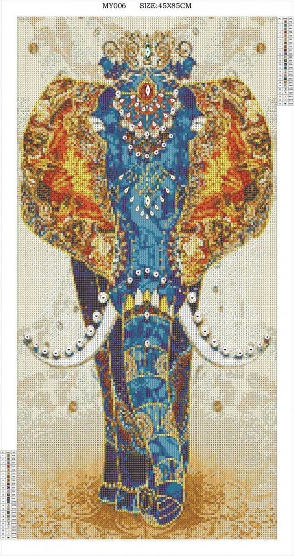 Diamantbroderi Fantastisk Elefant 45x85 cm
