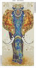 Miniatyrbild 3 av 4: Diamantbroderi Fantastisk Elefant 45x85 cm