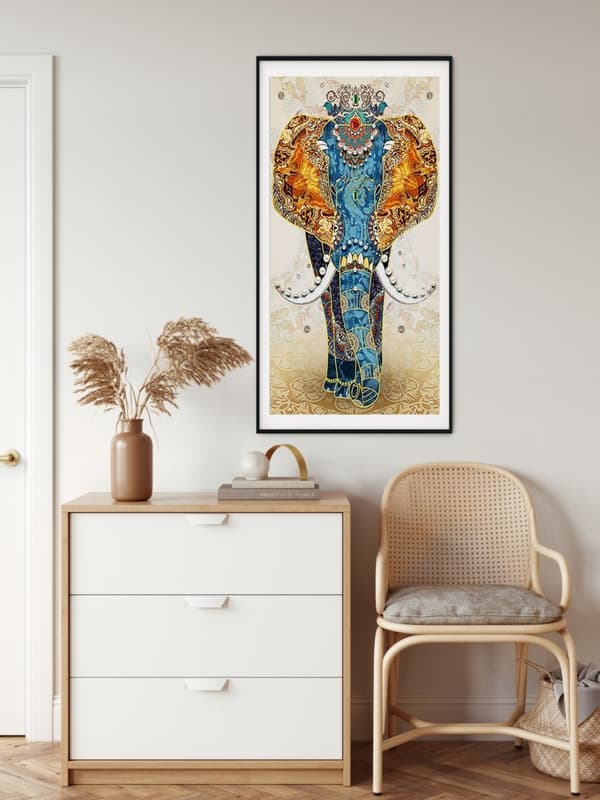 Diamantbroderi Fantastisk Elefant 45x85 cm