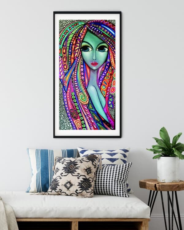 Diamantbroderi Mystisk Kvinde 45x85 cm