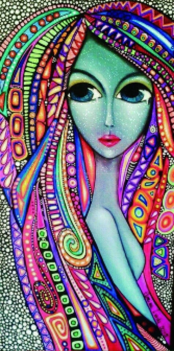 Diamantbroderi Mystisk Kvinde 45x85 cm