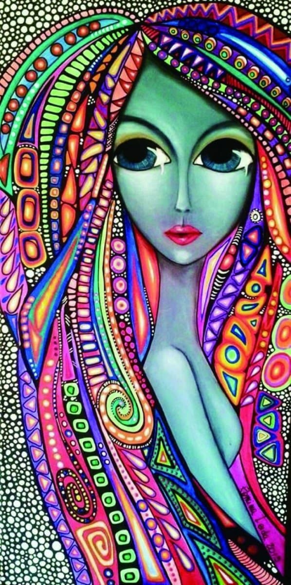Diamantbroderi Mystisk Kvinde 45x85 cm