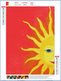 Miniatyrbillede 3 af 6: Diamantbroderi Strålende Gylden Sol 30x40 cm