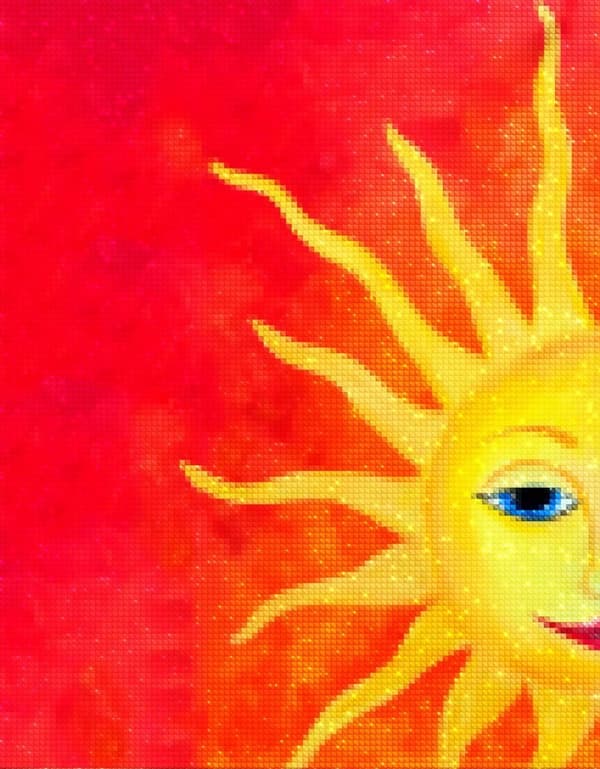 Diamantbroderi Strålende Gylden Sol 30x40 cm