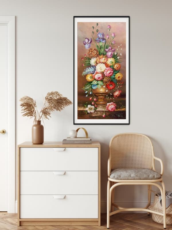 Diamantbroderi Blomsterkomposition 45x85 cm