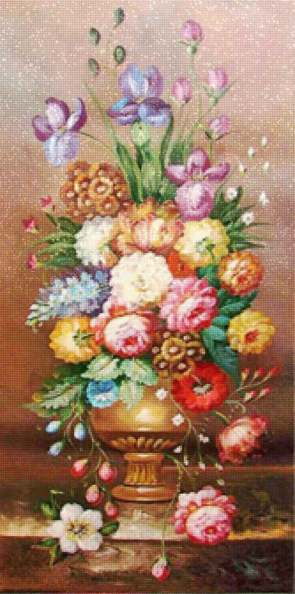 Diamantbroderi Blomsterkomposition 45x85 cm