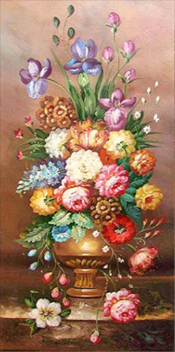 Diamantbroderi Blomsterkomposition 45x85 cm