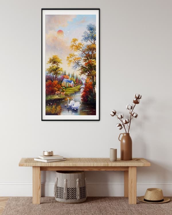 Diamantbroderi Skovhus 45x85 cm
