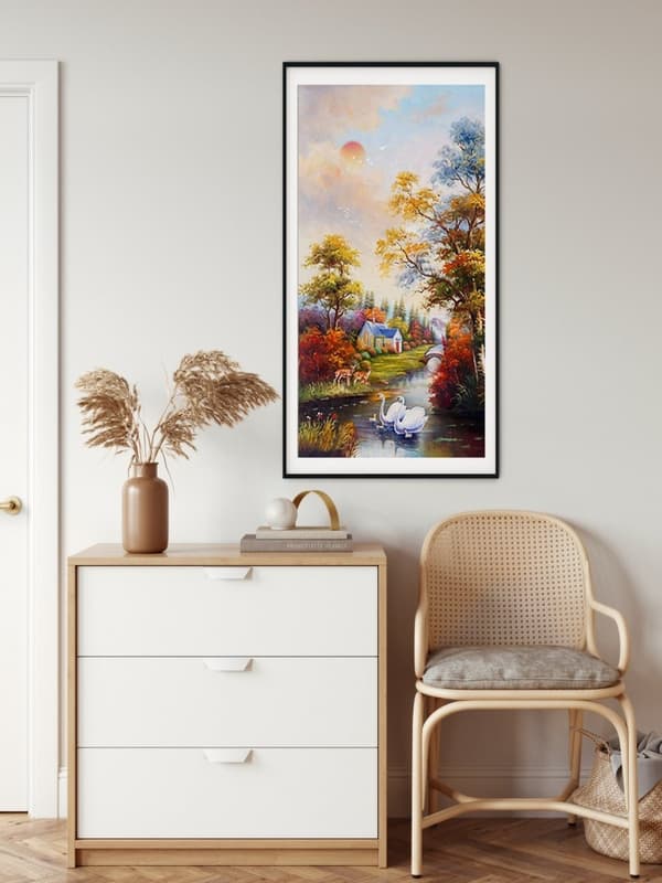 Diamantbroderi Skovhus 45x85 cm
