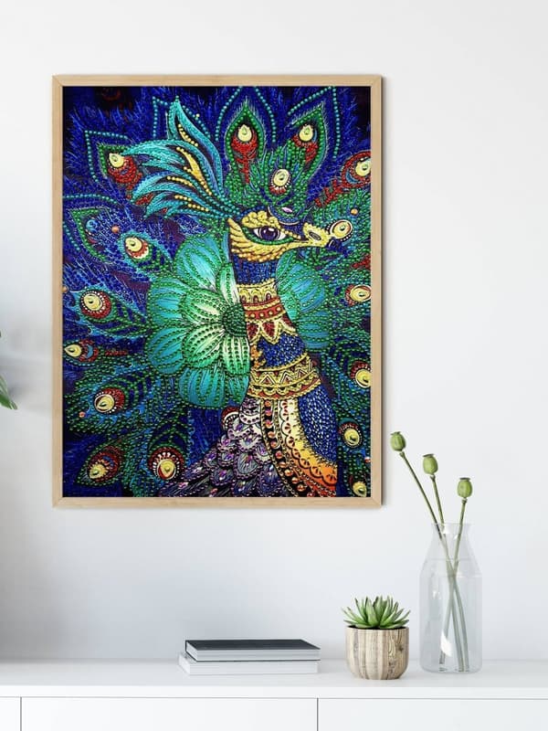 Timanttikirjonta Riikinkukon Silmä 30x40 cm