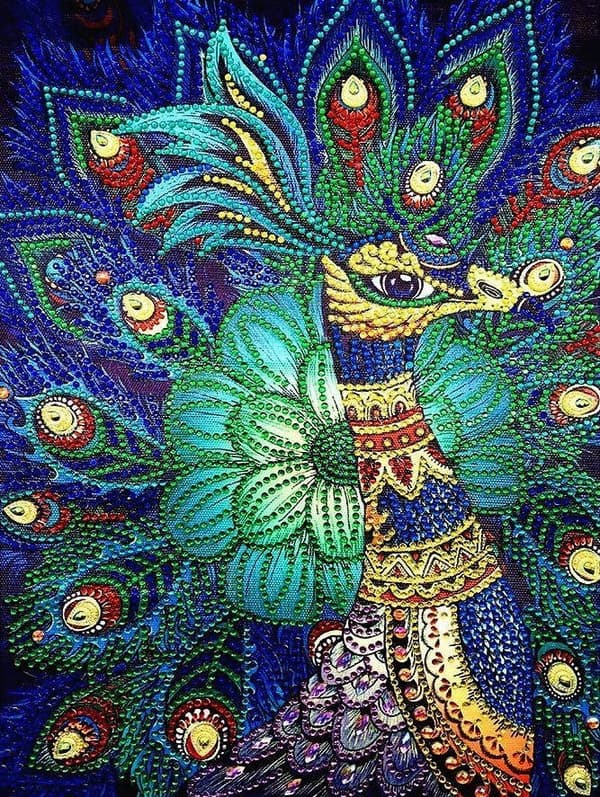 Timanttikirjonta Riikinkukon Silmä 30x40 cm
