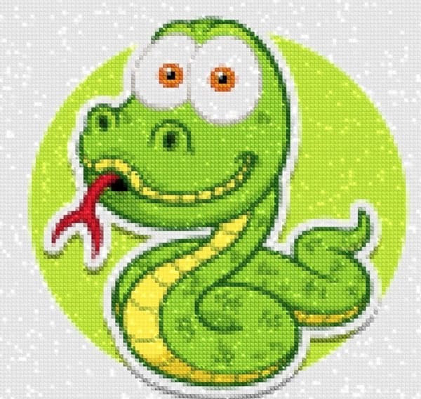 Diamantbroderi Glad orm 25x25 cm