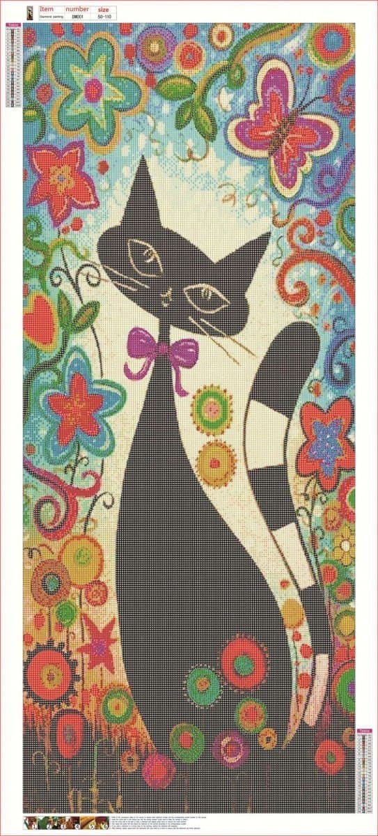 Diamantbroderi Förtrollad Katt 50x110 cm