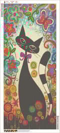 Miniatyrbild 3 av 6: Diamantbroderi Förtrollad Katt 50x110 cm