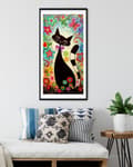 Miniatyrbild 5 av 6: Diamantbroderi Förtrollad Katt 50x110 cm