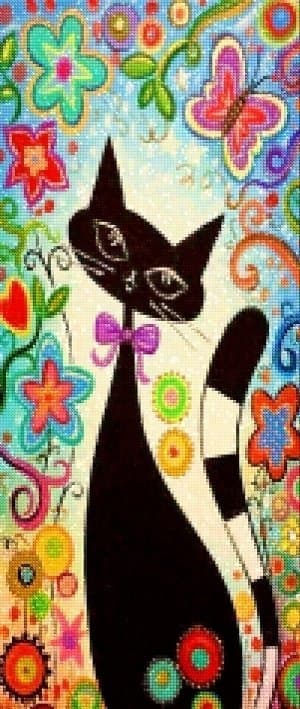 Diamantbroderi Förtrollad Katt 50x110 cm