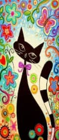 Miniatyrbild 2 av 6: Diamantbroderi Förtrollad Katt 50x110 cm