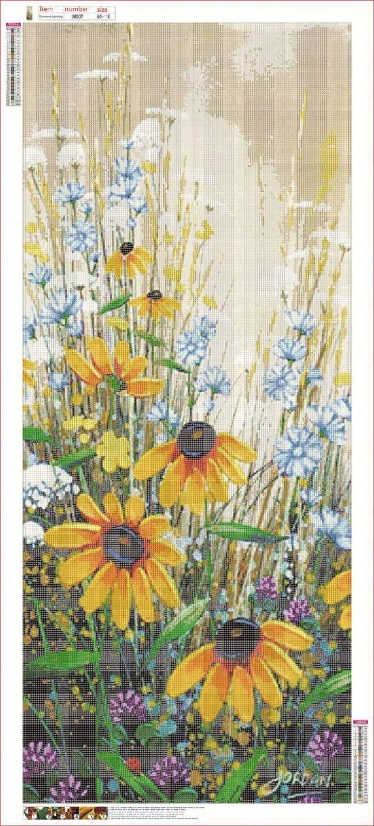 Diamantbroderi Sommaräng 50x110 cm
