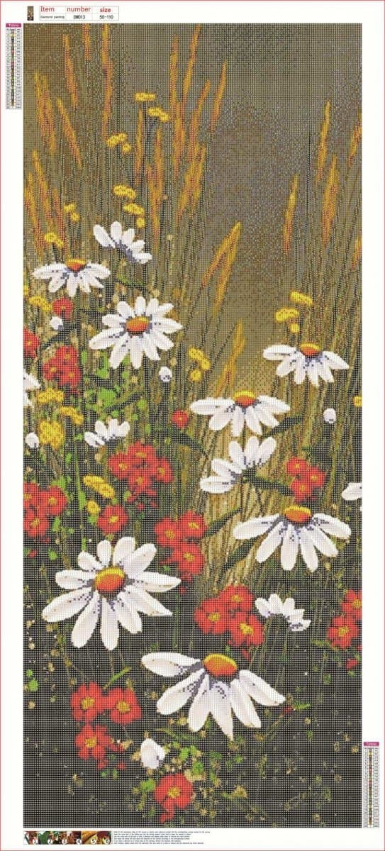 Diamantbroderi Fridfullt fält Äng 50x110 cm