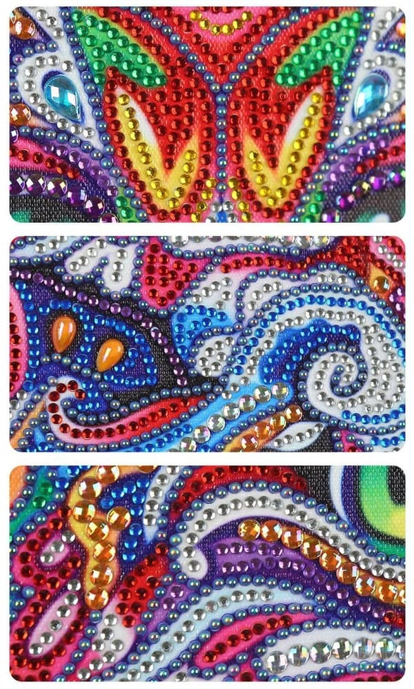 Diamantbroderi med mustaschkatt 47x57 cm