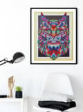 Miniatyrbild 5 av 6: Diamantbroderi med mustaschkatt 47x57 cm