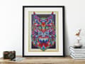Miniatyrbild 6 av 6: Diamantbroderi med mustaschkatt 47x57 cm