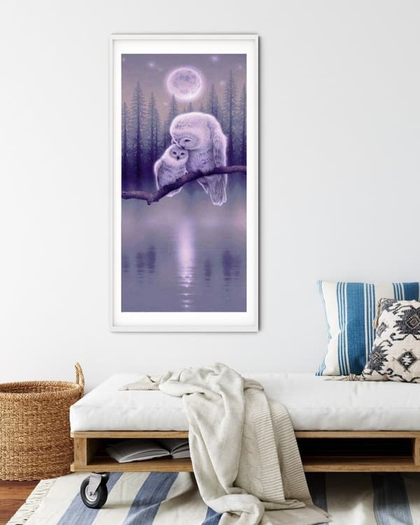 Mystiske ugler diamantbroderi 50x110 cm