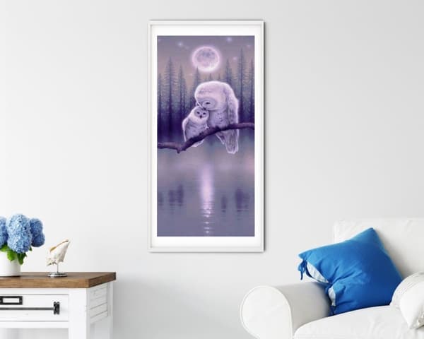 Mystiske ugler diamantbroderi 50x110 cm