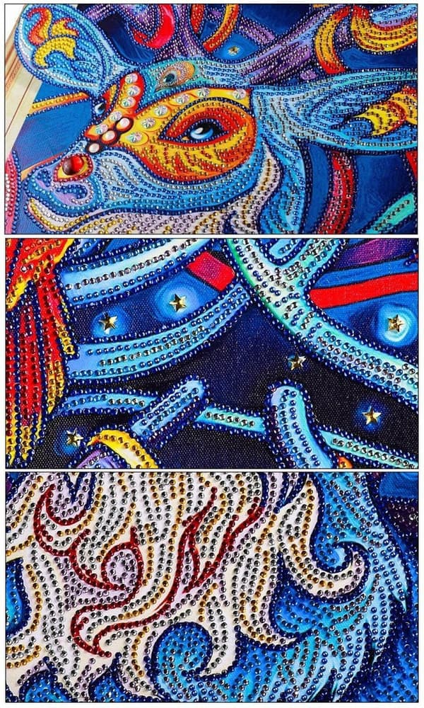 Diamantbroderi Munter Hjort 47x57 cm