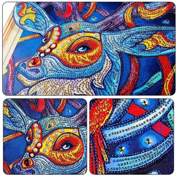 Diamantbroderi Munter Hjort 47x57 cm