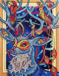 Miniatyrbillede 1 af 6: Diamantbroderi Munter Hjort 47x57 cm