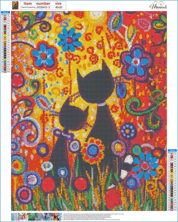 Diamantbroderi Fortryllede Katte 40x50