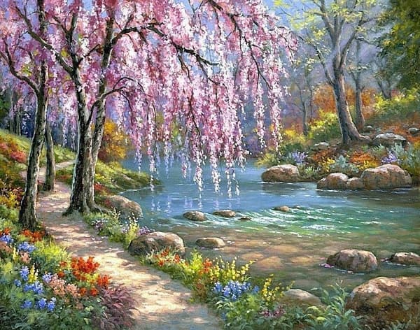 Diamantbroderi Sommaravslappning 40x50