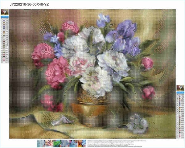 Diamantbroderi Sommarbukett 40x50