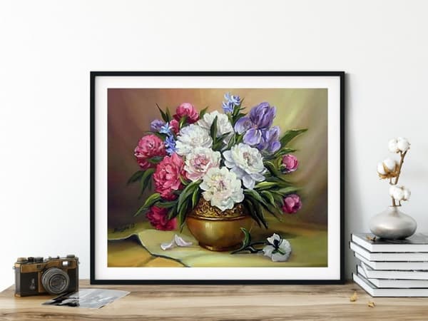 Diamantbroderi Sommarbukett 40x50