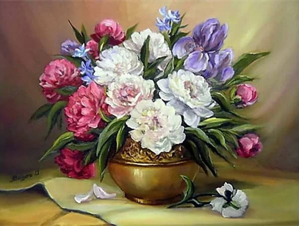 Diamantbroderi Sommarbukett 40x50