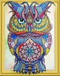 Miniatyrbillede 1 af 6: Uglehjerte Diamantbroderi 47x57 cm