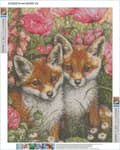 Miniatyrbillede 3 af 4: Diamantbroderi Glade Ræve To 40x50