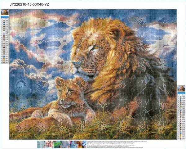 Diamantbroderi Lejonkungen 40x50