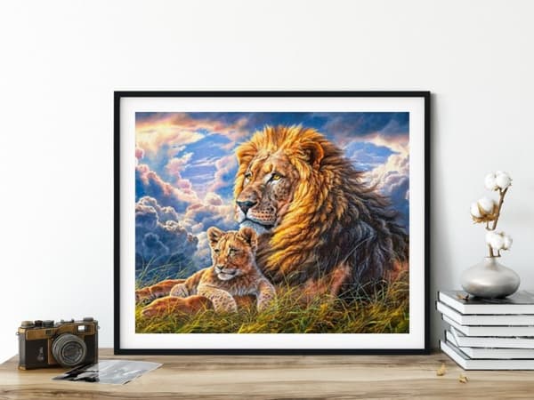 Diamantbroderi Lejonkungen 40x50