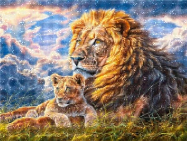 Diamantbroderi Lejonkungen 40x50