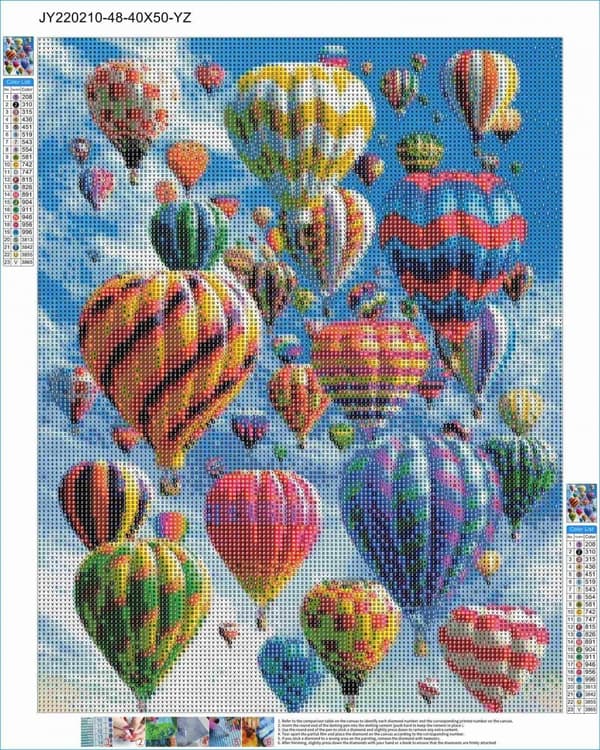 Timanttikirjonta Ohikulkevat ilmapallot 40x50