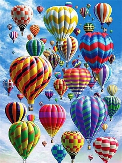 Diamantbroderi Flygtende Balloner 40x50