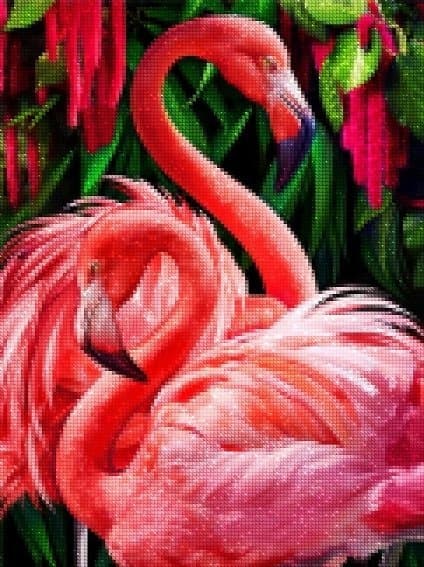 Timanttikirjonta Vaaleanpunaiset Flamingot 40x50