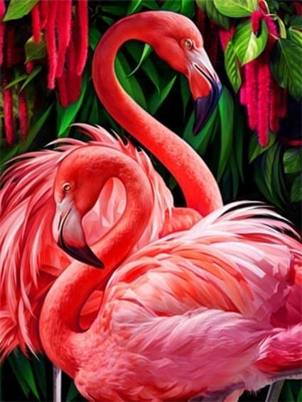 Timanttikirjonta Vaaleanpunaiset Flamingot 40x50