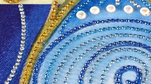 Diamantbroderi Blå Sommerfugl 47x57 cm