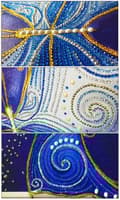 Miniatyrbillede 5 af 6: Diamantbroderi Blå Sommerfugl 47x57 cm